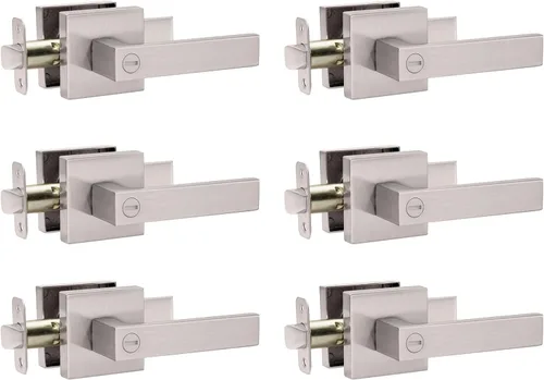 Miniatura 7 de AIKKIL - Juego de manijas de puerta de privacidad negras sin llave (paquete de 2), manijas de puerta interior resistentes con cerradura