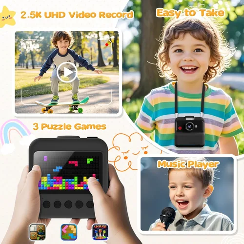 Miniatura 6 de Cámara de impresión instantánea para niños, cámara de impresión instantánea UHD de 48MP/2.5K, regalos de cumpleaños de Navidad para niñas y niños
