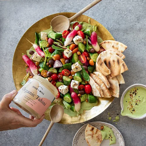 Miniatura 5 de Seed + Mill - Salsa Tahini - Orgánica - Vegana, Kosher, sin OMG, Keto, Paleo, Whole30, sin gluten - Textura suave y sedosa - Ideal en humus, salsas