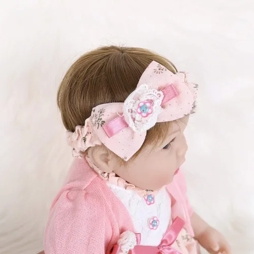 Miniatura 8 de ENADOLL Reborn Baby Doll - Juego de regalo realista de vinilo de silicona rosa bebé, 16 pulgadas, con peso, cuerpo suave, realista, para edades de 3