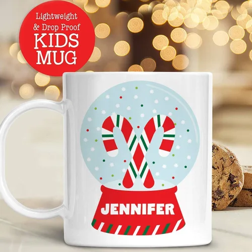 Miniatura 6 de Taza de Navidad personalizada con diseño de muñeco de nieve con nombre de niños, irrompible, apta para lavavajillas, sin BPA