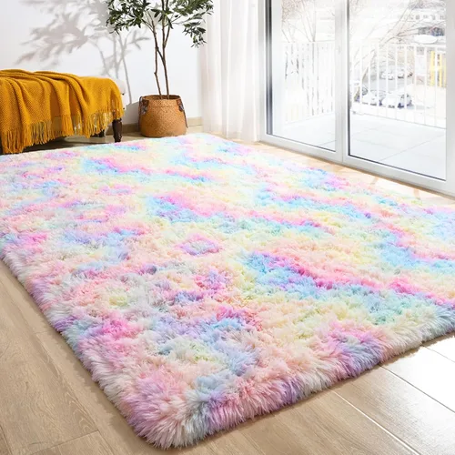 Miniatura 39 de Alfombra de área Softlife para sala de estar, alfombra lanuda mullida y esponjosa de 6 x 9 pies en color azul para dormitorio de niñas y niños, Azul