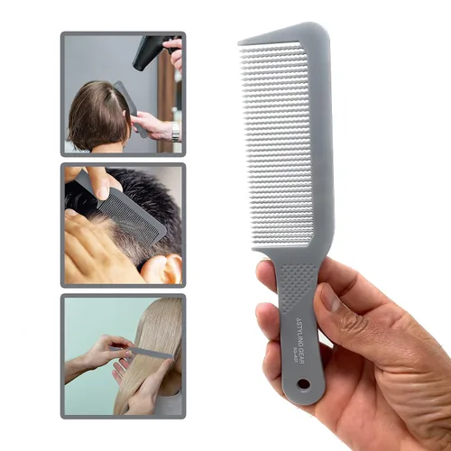 Miniatura 8 de Styling Gear 401 XL Peine de peluquero Flattops Clipper Peine Corte de pelo Dientes ondulados Dientes anchos Peines de peluquero Top plano 2 piezas