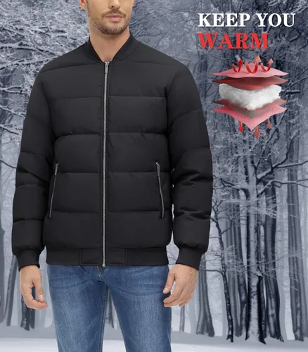 Miniatura 2 de MAGNIVIT Chaquetas de invierno para hombre, chaqueta bomber para hombre, chaqueta de otoño, chaqueta negra, chaqueta bomber chaquetas ligeras