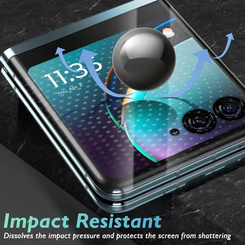 Miniatura 2 de Orzero Paquete de 3 protectores de pantalla frontal compatibles con Motorola Razr+/Razr Plus 2023, Protector De Pantalla TPU suave (no vidrio)