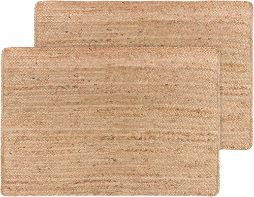 Miniatura 46 de RedEarth · Alfombra rectangular - 2'x3' de yute natural trenzada con respaldo antideslizante - Alfombra boho tejida a mano para dormitorio, cocina
