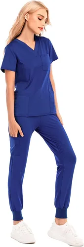 Miniatura 6 de Conjunto de uniformes médicos para mujer, conjunto de uniforme de enfermera, conjunto de trabajo al aire libre, conjunto de ropa quirúrgica elástica