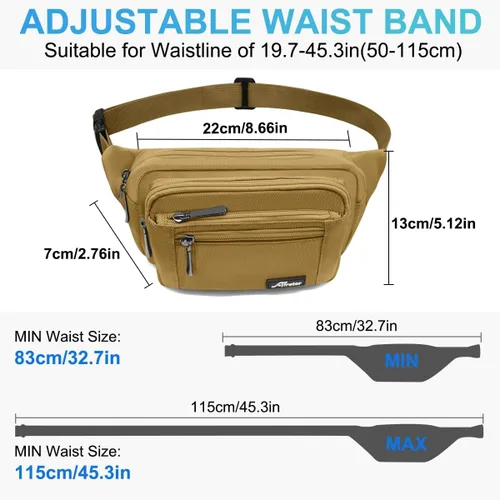 Miniatura 4 de Bolsa de cintura Riñonera para hombres y mujeres con correa ajustable para exteriores, entrenamiento, viajes, casual, correr, senderismo, ciclismo