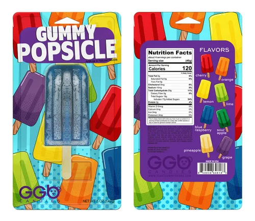 Miniatura 2 de Paleta de gomita: un regalo genial con una variedad de opciones de sabor, por GGB Candies (frambuesa azul, paquete de 2)