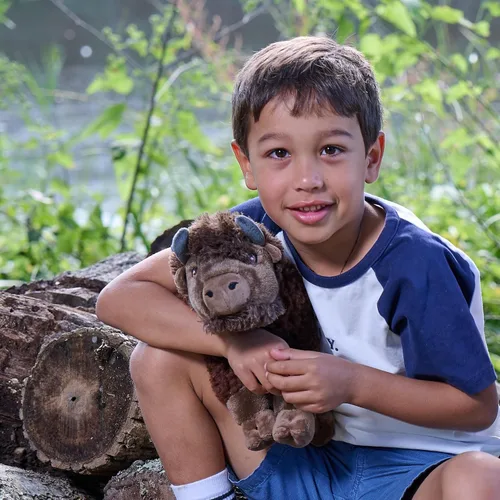 Miniatura 6 de The Petting Zoo - Peluche de bisonte, regalos para niños, animales del zoológico salvaje, colección Wild Onez, juguete de peluche de bisonte sentado