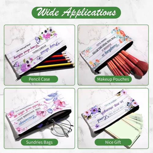 Miniatura 4 de Zonon 6 piezas inspiradoras de versículo bíblico para mujeres, suministros de estudio bíblico cristiano, suministros de diario, bolsas de maquillaje
