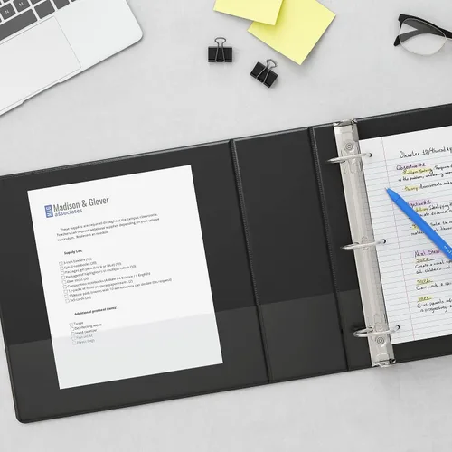 Miniatura 7 de Staples Carpeta de 3 anillas, anillo en D de 1 pulgada, negro, organizador compacto para el hogar, la oficina y la escuela, con capacidad para hasta