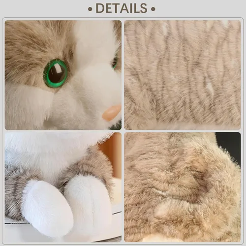 Miniatura 7 de Animales de peluche con peso de gato de 19 pulgadas, 3 libras, animal de peluche realista con peso, almohada de felpa sensorial cómoda, suave