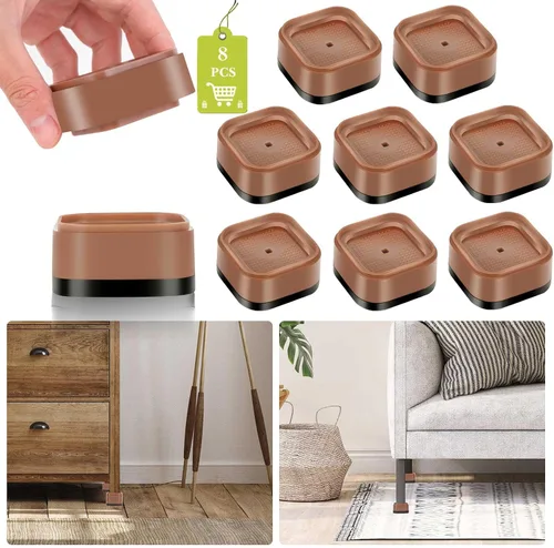 Miniatura 25 de Paquete de 12 elevadores de muebles de 1, 2 o 3 pulgadas, elevadores de cama ajustables resistentes para mesa, escritorio, sofá, silla, gabinete