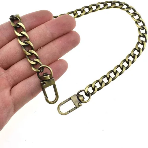 Miniatura 19 de HAHIYO Correa metálica de cadena para bolso de 43.3' de oro para bolso cruzado, bandolera y bolso de mano, cómoda y plana de 0.4' de ancho, extra
