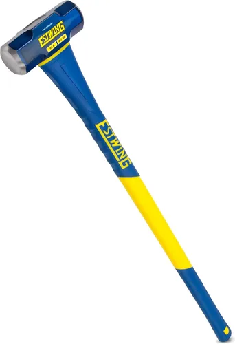 Estwing Martillo de trineo de cara dura de 6 libras para demolición/conducción de estacas, 50-55 HRC, mango de fibra de vidrio de 36 pulgadas,
