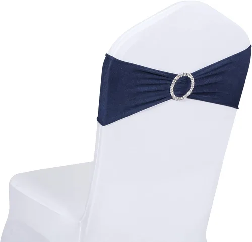 Miniatura 16 de Obstal 10 cintas elásticas de elastano para sillas de recepción de boda, bandas elásticas universales para silla con hebilla deslizante