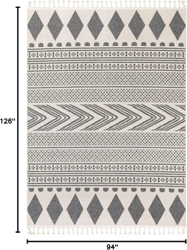Miniatura 2 de Well Woven - Tapete con diseño de enrejado marroquí, color azul claro