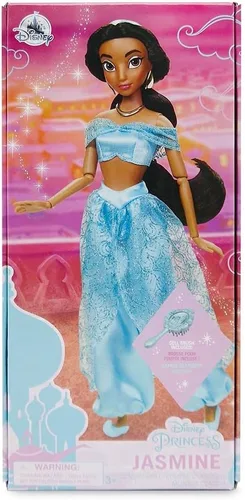 Miniatura 9 de Disney Store Muñeca clásica oficial de Disney Princess (Jasmine de Aladdin), 11 pulgadas, incluye cepillo con detalles moldeados, juguete totalmente