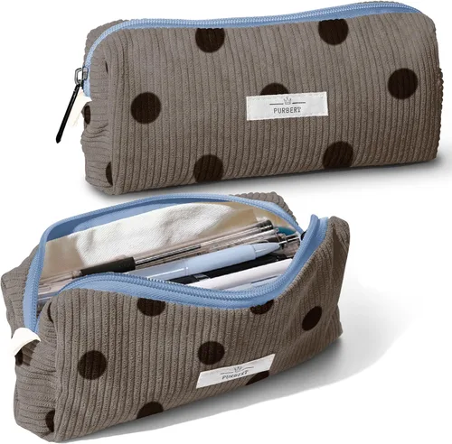 Miniatura 12 de Bolsa para Lápices Estuche para Bolígrafos, Organizador Pequeño de Pana Suave para Lápices con Cremallera, Lindo Estuche para Lápices Artículos