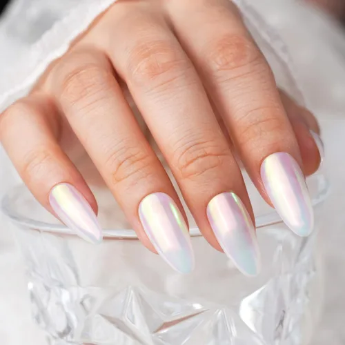 Miniatura 4 de Pretty Diva Polvo de uñas cromado de unicornio de sirena, 0.01 oz, polvo cromado iridiscente Aurora para uñas, polvo de sirena para uñas, polvo