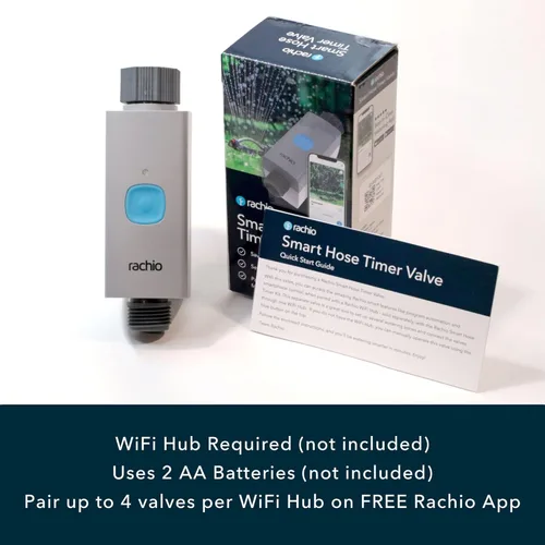 Miniatura 2 de Rachio Temporizador inteligente de manguera (solo 1 válvula) – Temporizador de grifo para exteriores controlado por aplicación, instalación rápida