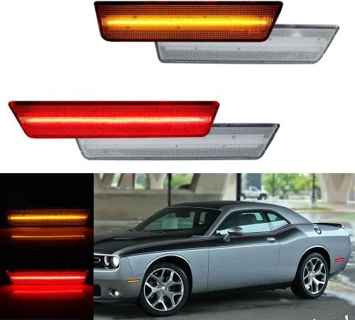 Miniatura 14 de juego completo de luces led amber transparentes compatibles con 2008 2009 2010 2011 2012 2013 2014 Dodge Challenger R/T Classic Rallye Redline SRT8