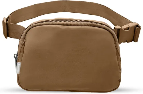 Miniatura 56 de Cangurera cruzada para mujer, mini bolsa para cinturón de 1 litro con correa ajustable de 32 a 51 pulgadas, bolsa de cintura pequeña para viajes