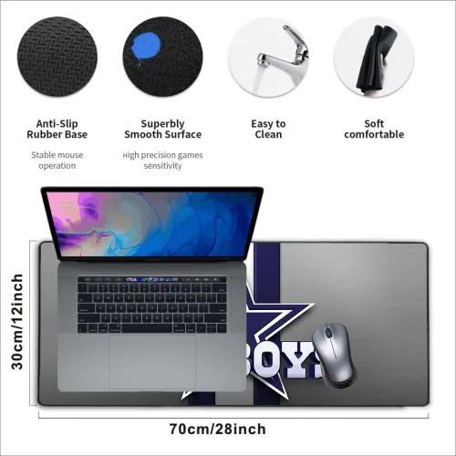 Miniatura 3 de Alfombrilla de mouse grande para juegos, bordes cosidos, alfombrilla de mouse extendida con base de goma antideslizante para computadora portátil