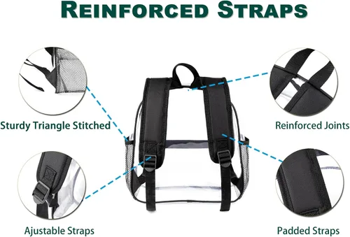Miniatura 5 de Keepcross Mochila transparente de 12 x 6 x 12 pulgadas para eventos de estadio, bolsa transparente para estadios, eventos deportivos, festivales