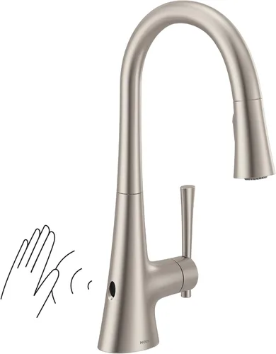 Miniatura 13 de Moen Kurv Spot Resist Stainless Collection 9126SRS - Grifo de cocina desplegable de una manija con refuerzo de potencia y reflejo Acero inoxidable