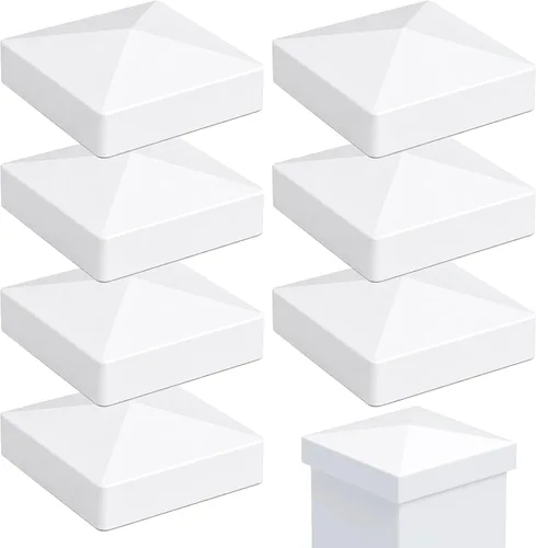 Miniatura 10 de RECTOO Tapas para Postes de Vinilo 4x4 Blancas (Tamaño Interno Real de 4.00" - NO para Postes de Madera), Remates Superiores de Pirámide