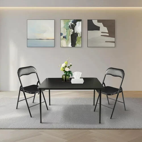 Miniatura 2 de Elevon Paquete de 2 sillas plegables, sillas acolchadas de vinilo con marco de metal resistente para el hogar y la oficina, para eventos