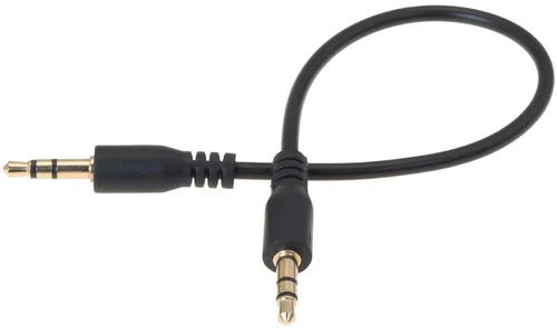 valonic Cable de audio corto de 0.6 pies - 0.138 in - Cable auxiliar para automóvil, TV o teléfono - macho a macho - Negro