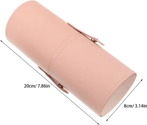 Miniatura 4 de 2pcs Leather Makeup Brush Holder: Stand-Up Cosmetic Brush Organizer Case for Vanity Countertop - Portable Makeup Bag for Travel