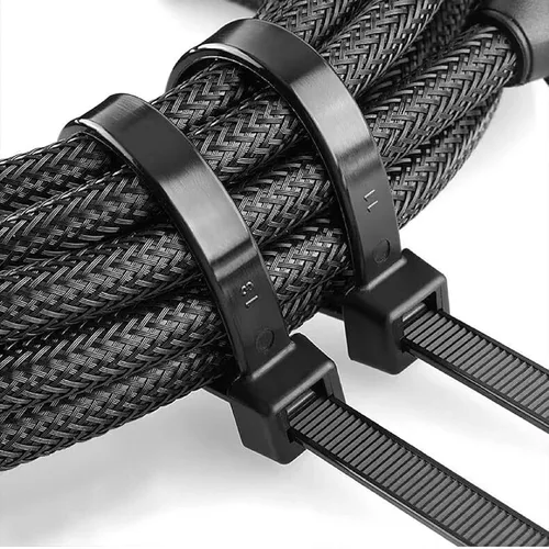 Miniatura 5 de Bridas negras de 8 pulgadas (paquete de 1000), resistencia a la tracción de 40 libras, bridas negras resistentes a los rayos UV, resistentes, lazos