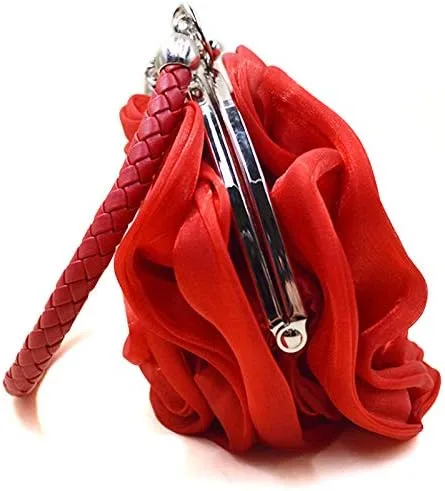 Miniatura 4 de Buddy - Bolso de mano de satén suave para mujer, con forma de rosa, para boda, fiesta