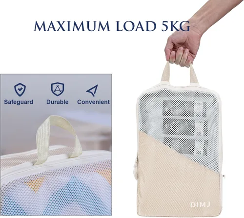 Miniatura 7 de DIMJ Cubos de embalaje de compresión para viajes, 7 juegos de bolsas de compresión ligeras para cubos de viaje, cubos de embalaje de malla con bolsa