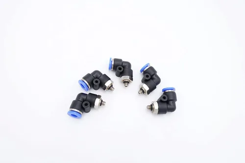 Miniatura 26 de Empuje para conectar conexión de tubo de 1/4" OD x 1/8" rosca NPT macho, codo neumático macho de aire línea de agua de aire de 90 grados codo