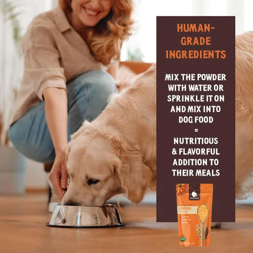 Miniatura 4 de Gourmanity Polvo de calabaza india orgánica perfecto para cocinar y hornear, alto en fibra, ideal para añadir a la comida de tu gato o perro, bolsa
