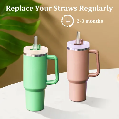 Miniatura 3 de Pajitas de repuesto para vasos Stanley de 40 onzas y 30 onzas, paquete de 6 popotes reutilizables con cepillo de limpieza, 12 pulgadas de largo
