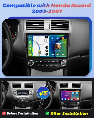 Miniatura 2 de Radio de coche Android 2+64G para Honda Accord 2003 2004 2005 2006 2007, 9 pulgadas pantalla táctil Radio inalámbrico Carplay Android Auto, WiFi
