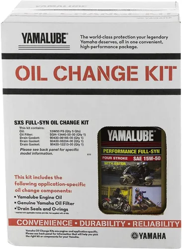 Yamaha 2016-2023 YXZ1000R (todos los modelos) Yamalube Kit de cambio de aceite totalmente sintético 15W-50 - LUB-SXSCG-KT-15
