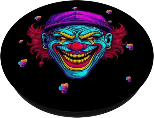 Miniatura 2 de Funny Streetwear synthwave 80s 90s retro anime malvado payaso PopSockets adhesivo PopGrip