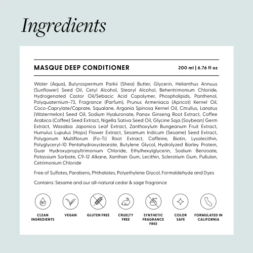 Miniatura 6 de Arey Masque Deep Conditioner & Hair Mask Hidratación profunda para cabello medio a grueso Reduce la rotura, doma el encrespamiento, restaura
