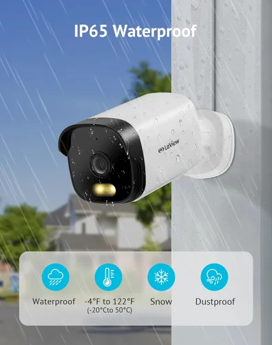 Miniatura 9 de LaView Cámara de seguridad de 5 MP para exteriores con visión nocturna a color, cámaras con cable 3K para seguridad del hogar, cámara impermeable