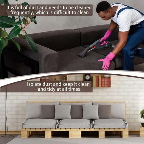 Miniatura 5 de Geetery Fundas de Cojín de Asiento de Sofá de Plástico PVC Impermeables Fundas de Sofá Muebles Funda de Asiento de Sofá para Proteger Contra