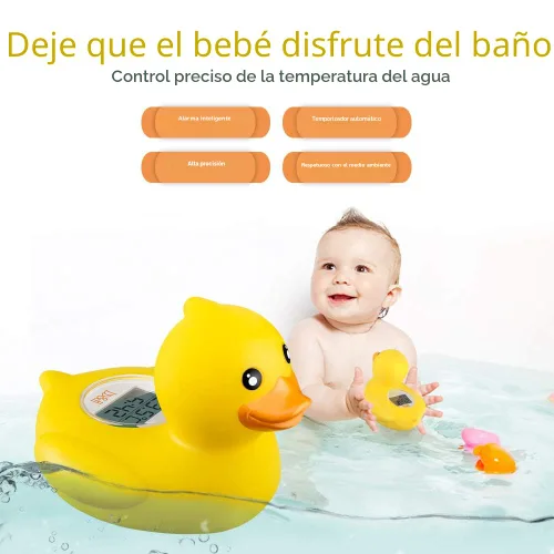 Miniatura 2 de b&h Termómetro para bebé, juguete flotante para baño de bebé, termómetro de agua con temperatura de seguridad (pato clásico)