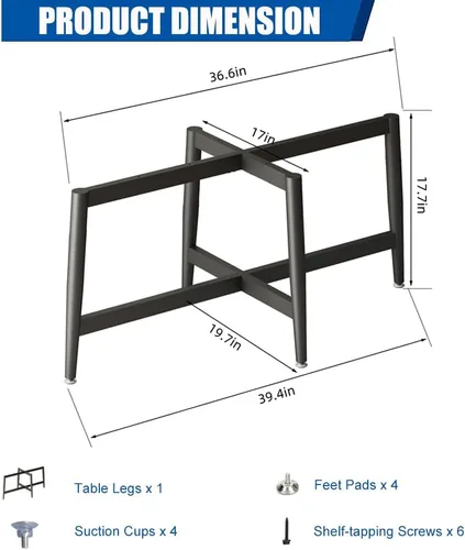 Miniatura 2 de KaKaBB Patas de Mesa de Café de Metal de 18 Pulgadas, Patas de Muebles de Servicio Pesado para Escritorios Modernos de Oficina, Soportes de TV, Mesa