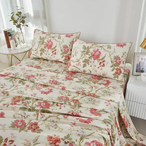 Miniatura 17 de Brandream Juego de sábanas tamaño King con estampado floral lujoso estilo bohemio con medallón azul y estampado de cachemira, colección de ropa
